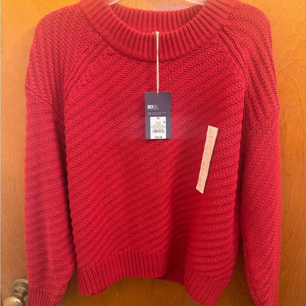 Target Vibrant Red Crew Neck Sweater